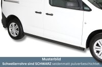 Schwellerrohre SCHWARZ ohne Tritt für VW Caddy 5 Typ SB Bj.20- Edelstahl Ø63mm TÜV