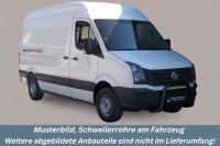 Schwellerrohre SCHWARZ ohne Tritt für VW Crafter Bj.11-16 Edelstahl Ø63mm TÜV