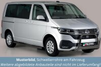 Schwellerrohre mit Tritt SCHWARZ für VW T6 & T6.1 ab Bj.15- Edelstahl Ø76mm mit TÜV