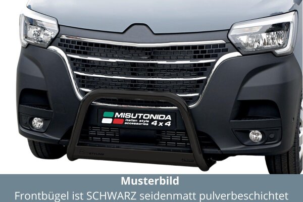 Frontbügel Edelstahl schwarz für NISSAN INTERSTAR Bj. 2022- 63mm Rammschutz ABE