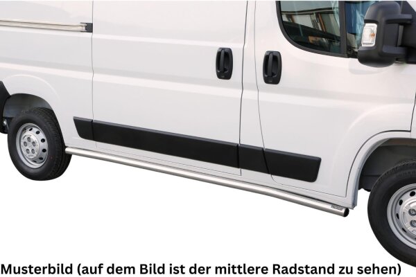 Schwellerrohre ohne Tritt für OPEL Movano C kurz 2022- Edelstahl poliert Ø63mm TÜV