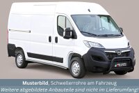 Schwellerrohre SCHWARZ ohne Tritt für OPEL Movano C mittel 2022- Edelstahl Ø63mm TÜV