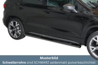 Schwellerrohre SCHWARZ oval mit Tritt für SEAT Ateca...