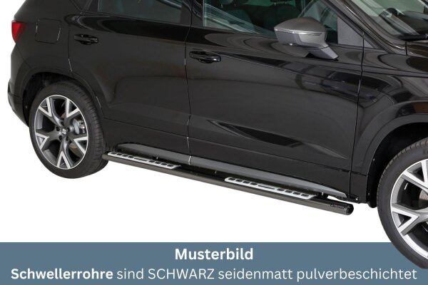 Schwellerrohre SCHWARZ Design für SEAT Ateca ab Bj.18- Edelstahl mit TÜV