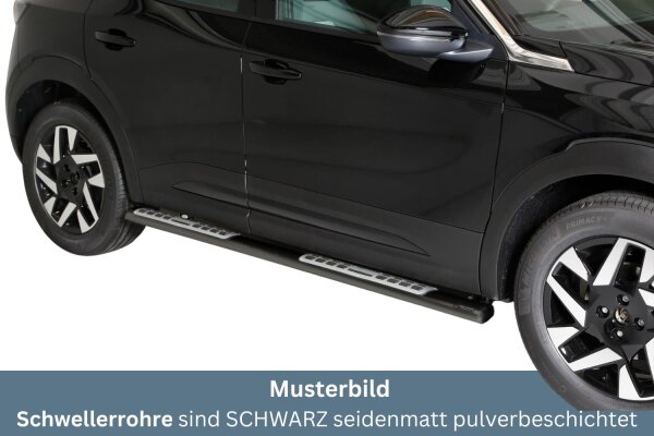 Schwellerrohre SCHWARZ Design für OPEL Mokka Bj.21- Edelstahl mit TÜV