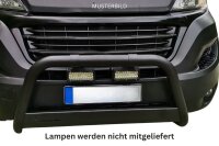 Frontbügel Edelstahl schwarz für Citroen Jumper 2014- 63mm ABE + Lampenhalter