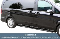 Schwellerrohre SCHWARZ oval mit Tritt für MERCEDES V...