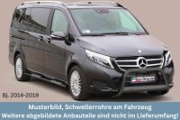 Schwellerrohre SCHWARZ oval mit Tritt für MERCEDES V...