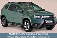 Schwellerrohre SCHWARZ Design oval mit Tritt für DACIA Duster Bj2018- Edelstahl mit TÜV