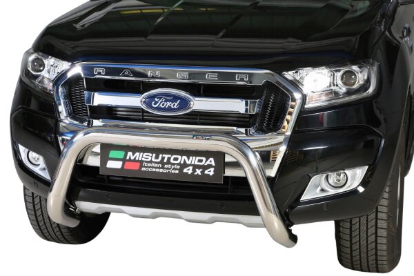 Frontbügel Edelstahl für Ford Ranger 2016 - Ø76mm ABE Frontschutzbügel Bullbar