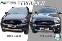 Frontbügel Edelstahl schwarz für Ford Ranger 2019- Ø76mm ABE Frontschutzbügel