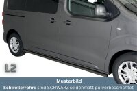 Schwellerrohre schwarz ohne Tritt für OPEL Vivaro Zafira Life L2 Edelstahl Ø63mm TÜV