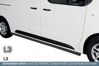 Schwellerrohre SCHWARZ ohne Tritt für OPEL Vivaro Zafira Life L3 Edelstahl Ø63mm TÜV