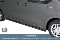 Schwellerrohre SCHWARZ ohne Tritt für OPEL Vivaro Zafira Life L3 Edelstahl Ø63mm TÜV