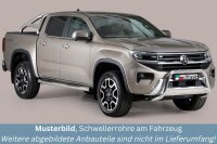 Schwellerrohre mit Tritt für VW Amarok II Bj.2023- Edelstahl Ø76mm mit TÜV