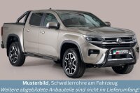 Schwellerrohre oval mit Tritt SCHWARZ für VW Amarok...