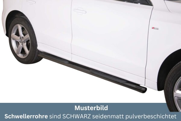 Schwellerrohre SCHWARZ oval mit Tritt für Audi Q5 (8R) Bj. 2008-15 Edelstahl mit TÜV