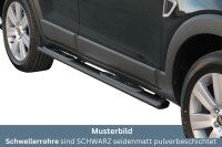 Schwellerrohre SCHWARZ oval mit Tritt für CHEVROLET Captiva Bj. 06-10 Edelstahl mit TÜV