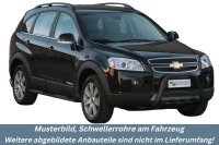 Schwellerrohre SCHWARZ oval mit Tritt für CHEVROLET Captiva Bj. 06-10 Edelstahl mit TÜV