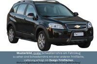 Schwellerrohre SCHWARZ Design für CHEVROLET Captiva Baujahr 06-10 Edelstahl mit TÜV