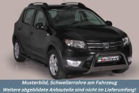 Schwellerrohre SCHWARZ oval mit Tritt für DACIA...