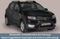 Schwellerrohre SCHWARZ Design für DACIA Sandero Stepway Bj. 2013-2020 Edelstahl mit TÜV