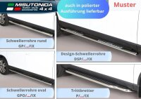 Schwellerrohre SCHWARZ oval mit Tritt für Dacia Sandero Stepway 2021- Edelstahl TÜV
