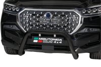 Frontbügel Edelstahl schwarz für Ssangyong Rexton 2023- Ø76mm EG-Gutachten