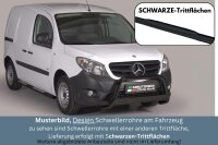 Schwellerrohre SCHWARZ oval mit Tritt für MERCEDES Citan W415 Bj. 2012-21 Edelstahl TÜV