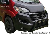 Frontbügel Edelstahl schwarz für Fiat Ducato 2014- 63mm Gutachten + Lampenhalter