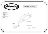 MARVING Auspuff "Amacal" verchromt für Honda XL 600 LM-RM (einzelner Dämpfer) (Bj. 1985-1988)