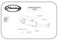 MARVING Auspuff "Master" schwarz lackiert + Aluhülle für YAMAHA FZR 600 R (4JH)