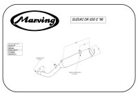 MARVING Auspuff "Amacal" verchromt+Aluhülle für Suzuki DR 650 E Bj.96-