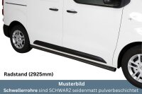 Schwellerrohre SCHWARZ ohne Tritt für Peugeot Expert / Traveller Bj.19- Edelstahl poliert Ø63mm TÜV