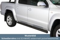 Schwellerrohre mit Tritt SCHWARZ für VOLKSWAGEN Amarok 2H 2016> V2A Ø76mm TÜV