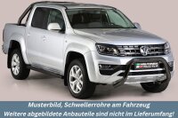 Schwellerrohre mit Tritt SCHWARZ für VOLKSWAGEN Amarok 2H 2016> V2A Ø76mm TÜV