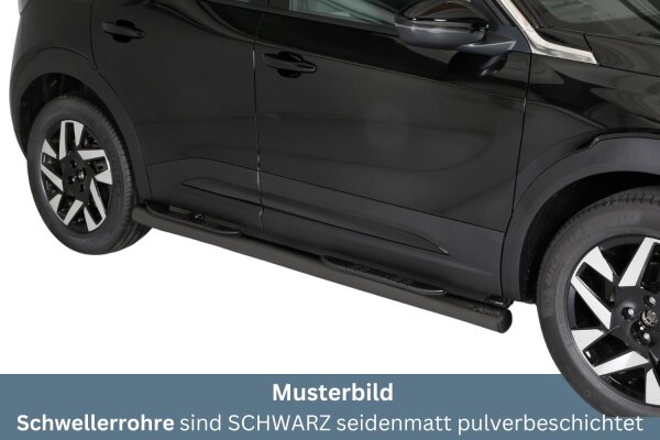 Schwellerrohre mit Tritt SCHWARZ für OPEL Mokka Bj.21- Edelstahl Ø76mm mit TÜV