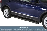 Schwellerrohre mit Tritt schwarz für VW Tiguan Bj.16- Edelstahl Ø76mm mit TÜV