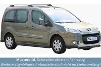 Schwellerrohre SCHWARZ ohne Tritt für Peugeot...