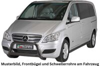 Schwellerrohre & Frontbügel SCHWARZ für Mercedes Vito Viano W639 Bj.10- Edelstahl