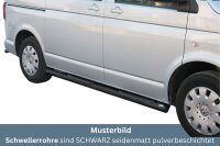 Schwellerrohre SCHWARZ mit Tritt für VW T5 ab Bj.10- Edelstahl Ø76mm mit TÜV