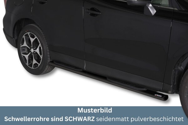 Schwellerrohre SCHWARZ oval mit Tritt für SUBARU Forester SJ Bj. 2013- Edelstahl mit TÜV