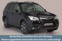 Schwellerrohre SCHWARZ oval mit Tritt für SUBARU...