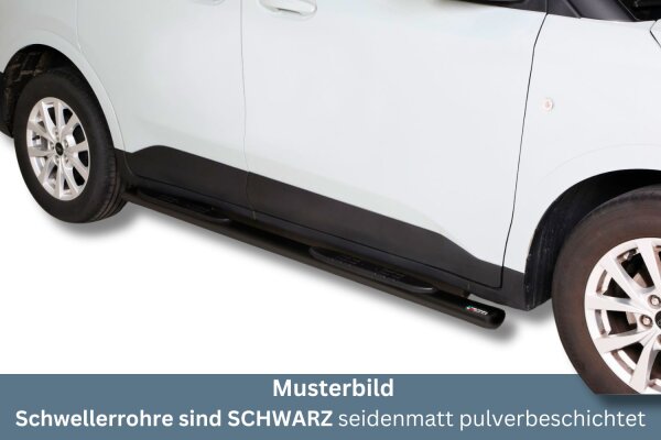 Schwellerrohre SCHWARZ oval mit Tritt für FORD Transit Courier / Tourneo ab Bj. 2024- Edelstahl mit TÜV