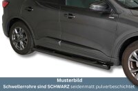 Schwellerrohre SCHWARZ mit Tritt für FORD Kuga ab Bj. 2020- Edelstahl Ø76mm mit TÜV