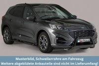 Schwellerrohre SCHWARZ oval mit Tritt für FORD Kuga...