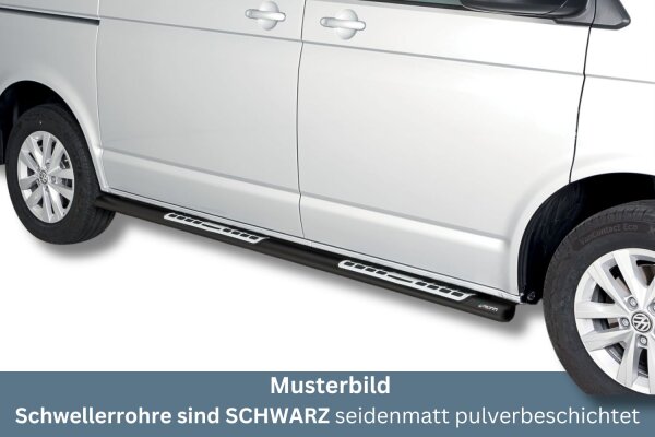 Schwellerrohre SCHWARZ Design für VW T6 & T6.1 ab Bj.15- Edelstahl mit TÜV