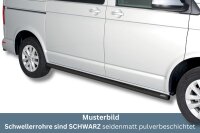 Schwellerrohre SCHWARZ ohne Tritt für VW T6 & T6.1 Edelstahl Ø63mm TÜV