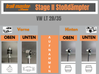 2 Stoßdämpfer Trailmaster für Volkswagen LT 28/35 0-35mm Bj 82-96 Vorne Hinten