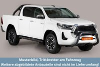 Trittbretter SCHWARZ für TOYOTA HiLux Doppelkabine ab Bj.2021- Edelstahl mit TÜV